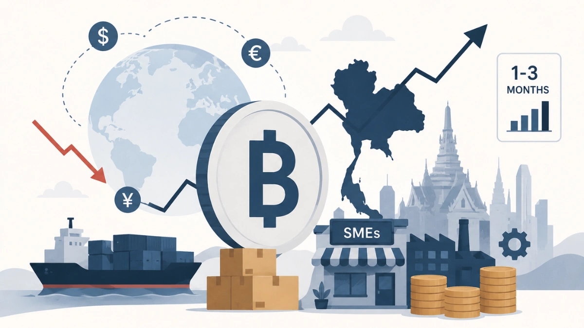 ค่าเงินบาทและทิศทางตลาดโลก: ผลกระทบต่อเศรษฐกิจไทยและ SMEs ในช่วง 1-3 เดือนที่ผ่านมา