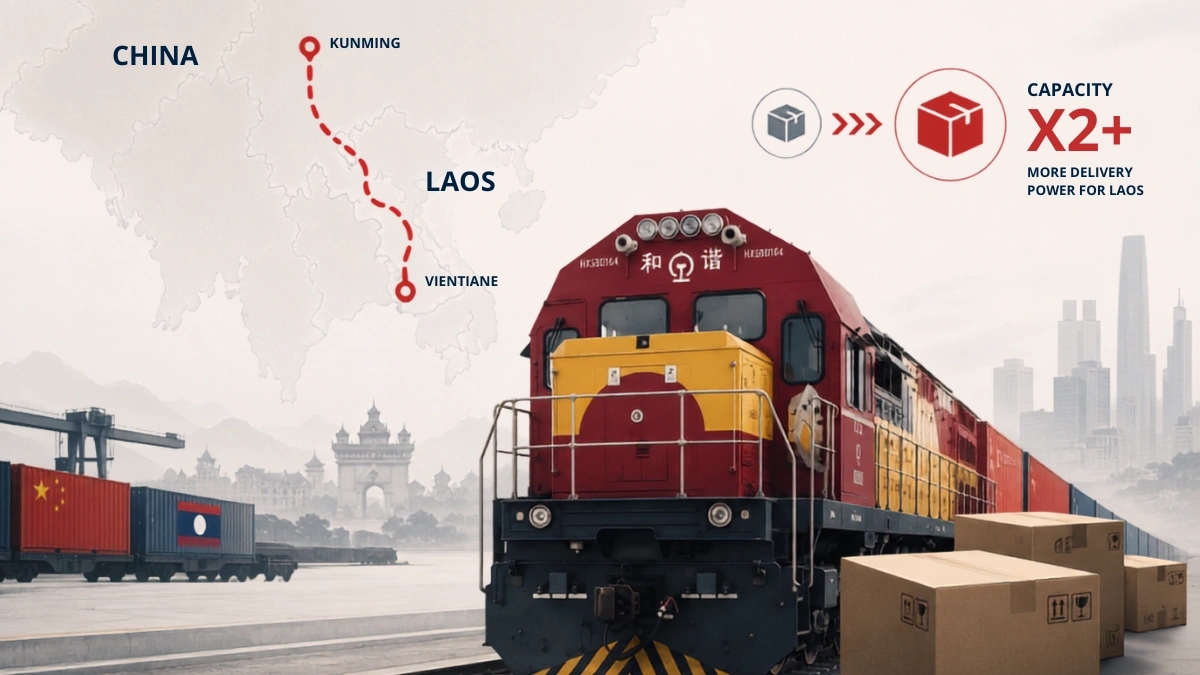 รถไฟจีน-ลาว ยกระดับโลจิสติกส์ เปิดตู้สัมภาระประจำครั้งแรก เพิ่มศักยภาพขนส่งพัสดุในลาวกว่า 2 เท่า